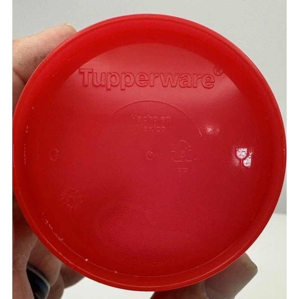 Tupperware Set of 4 Red 4 oz Containers with Red Lids Travel Grandmacore